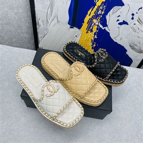 chanel flower slippers|Chanel slippers cost.